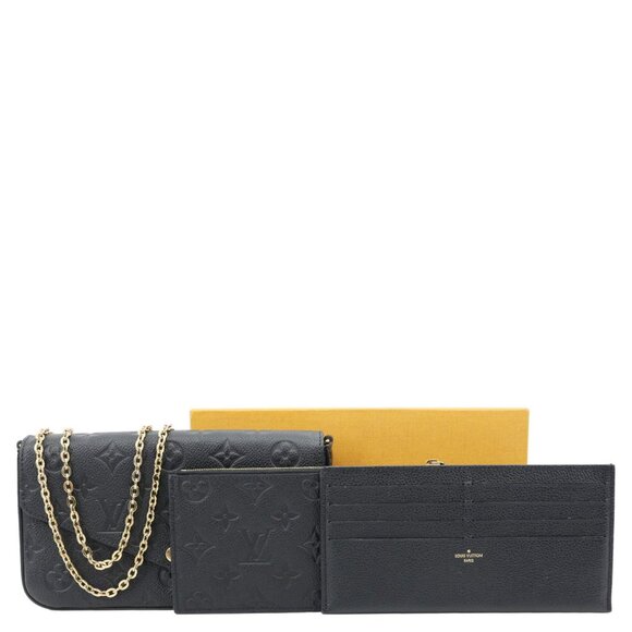 Louis Vuitton Felicie Pochette Monogram Empreinte Crossbody Bag Black - Picture 3 of 14